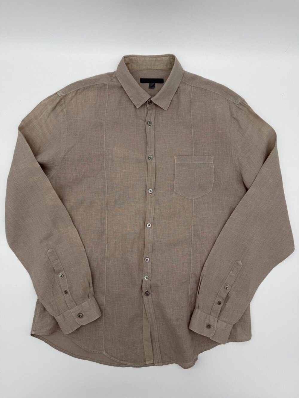 John Varvatos Designer Linen Long Sleeve Button Up Shirt M